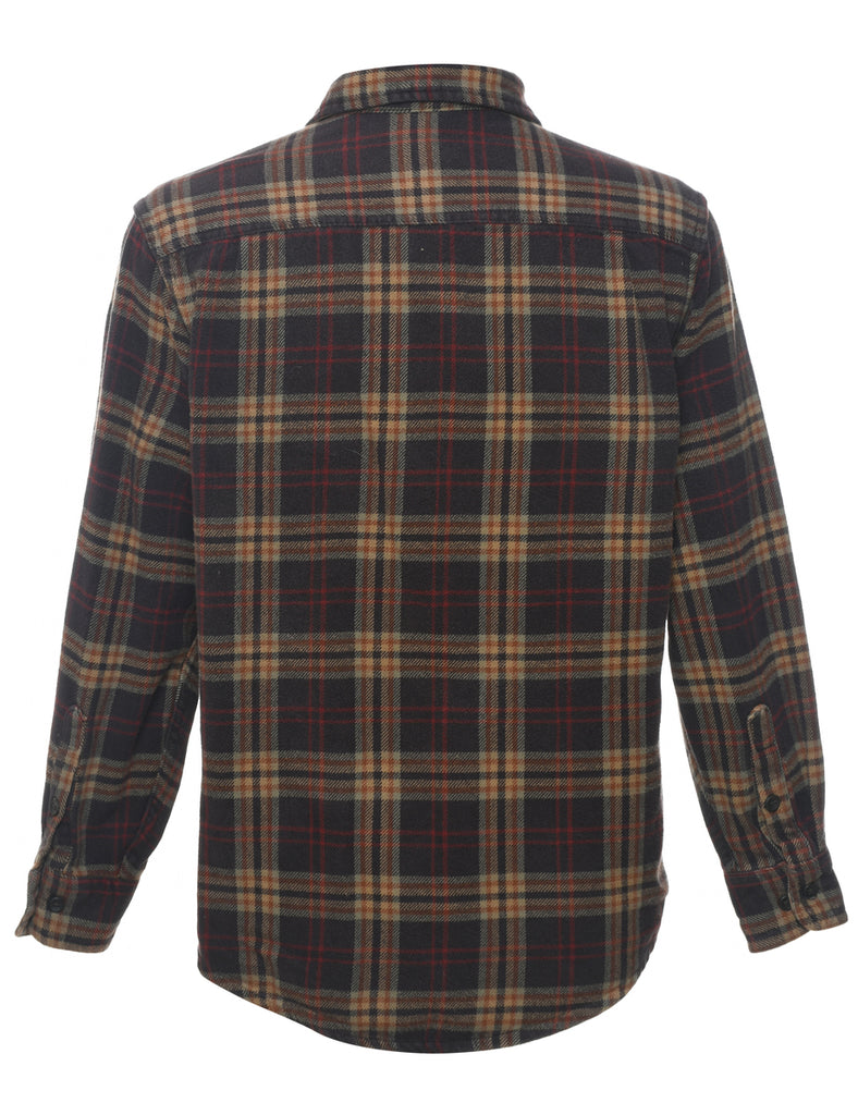 Dark Brown Classic Checked Shirt - M