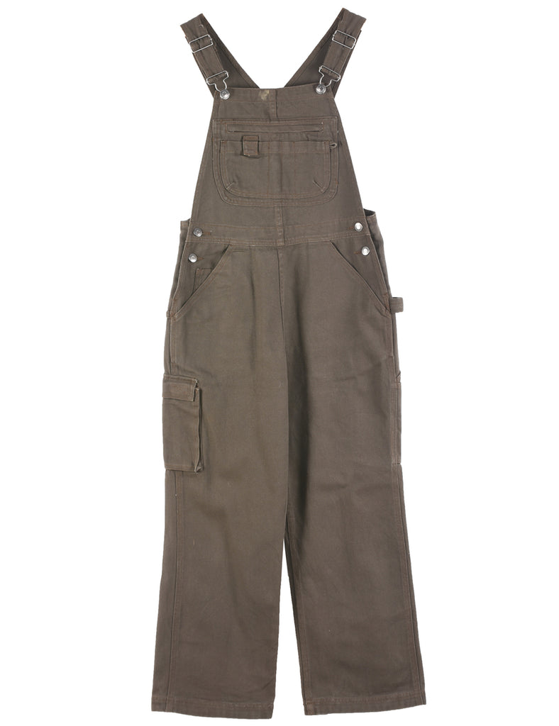 Dark Brown Denim Salopettes - S