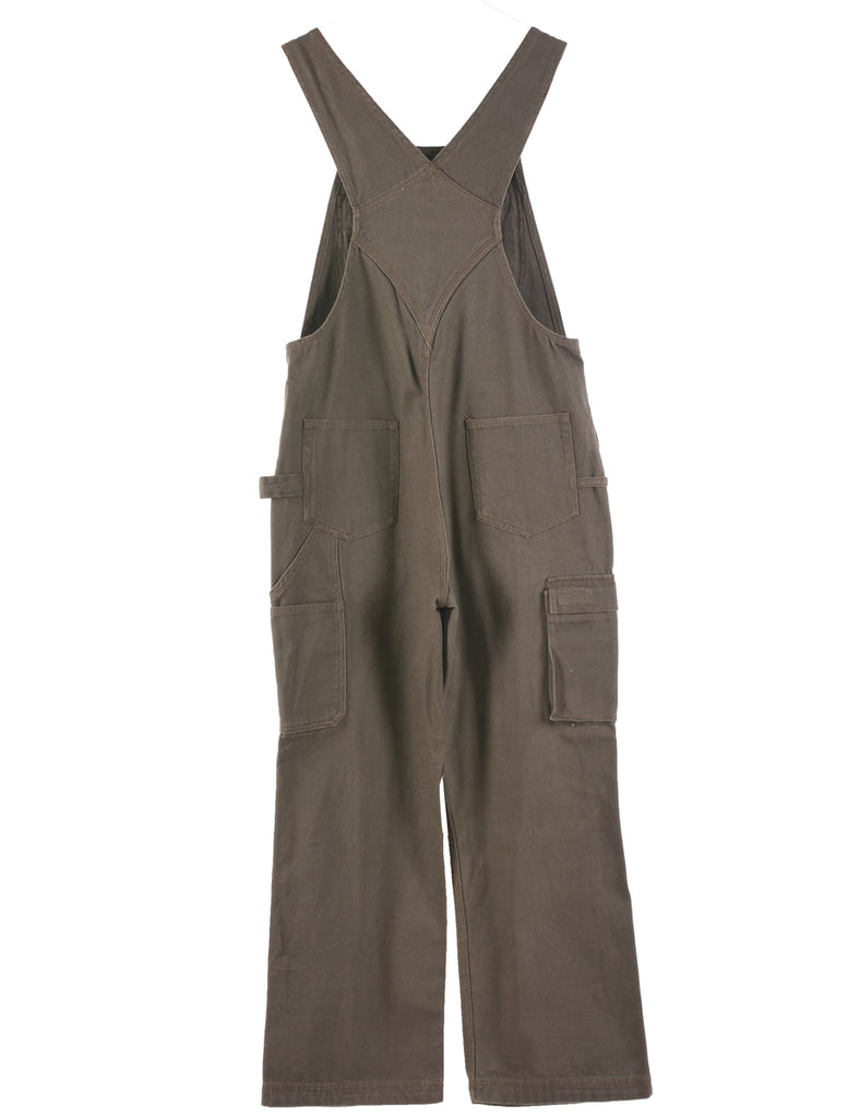Dark Brown Denim Salopettes - S