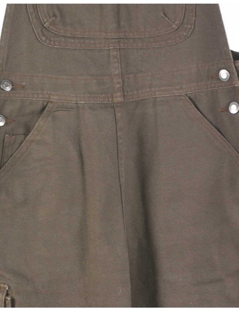 Dark Brown Denim Salopettes - S
