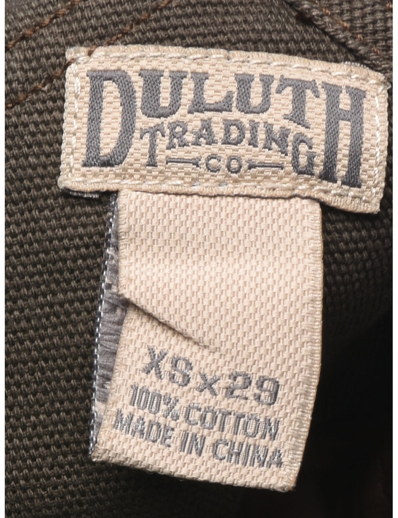 Dark Brown Denim Salopettes - S