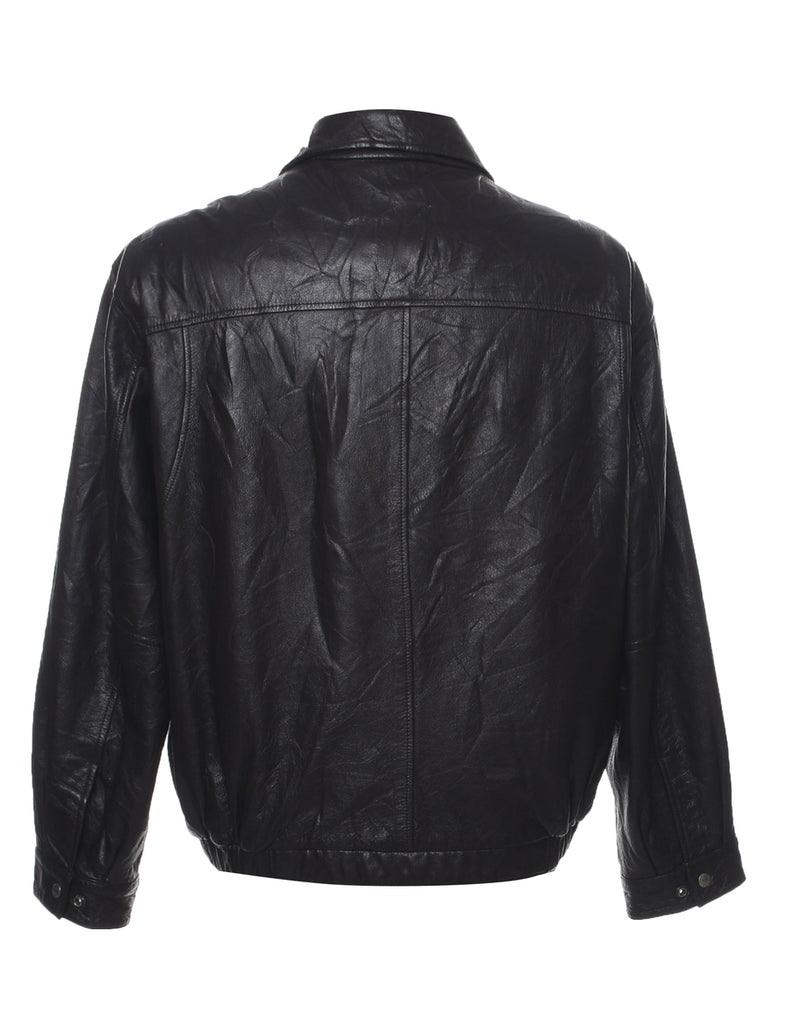 Dark Brown Leather Jacket - L