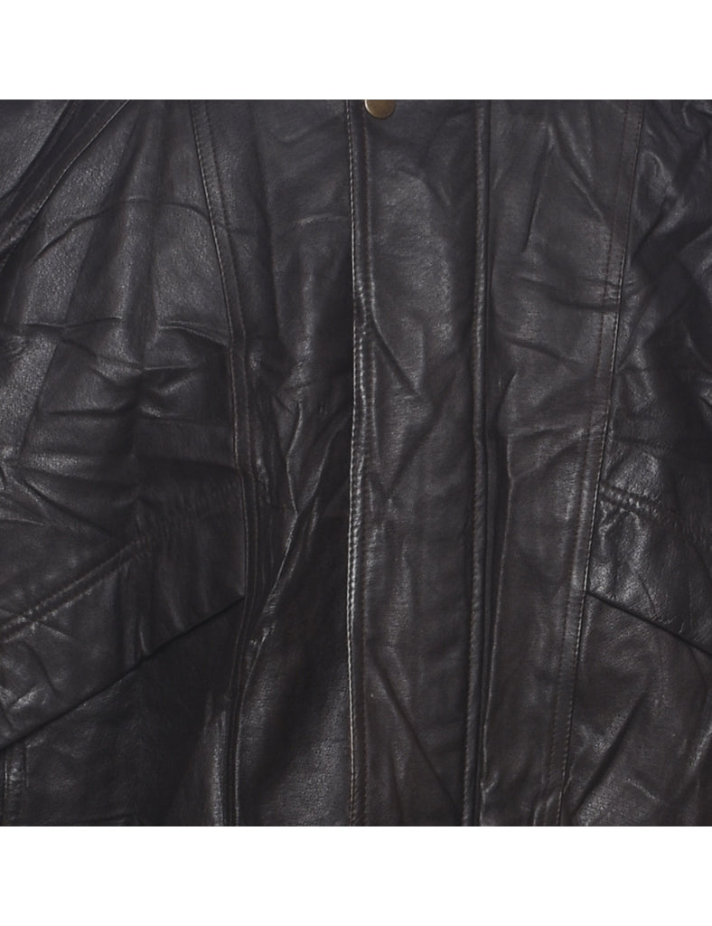 Dark Brown Leather Jacket - L