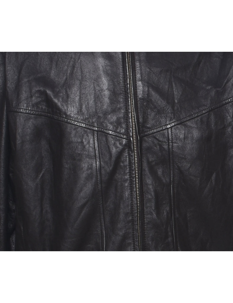 Dark Brown Leather Jacket - L