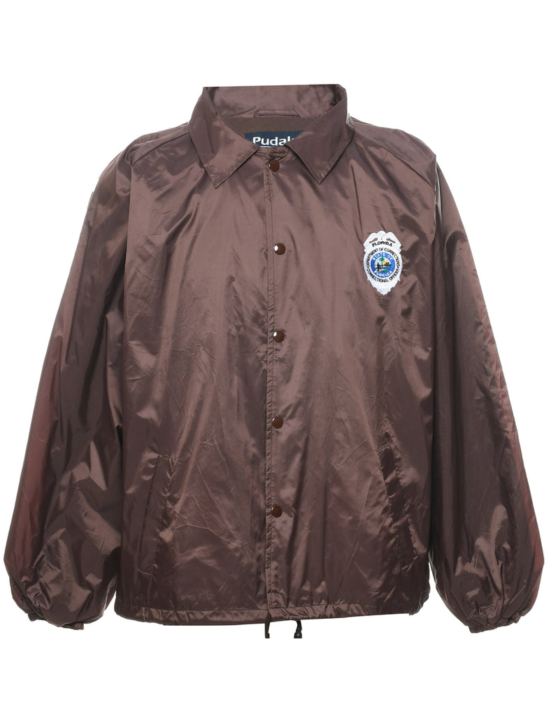 Dark Brown Nylon Jacket - M