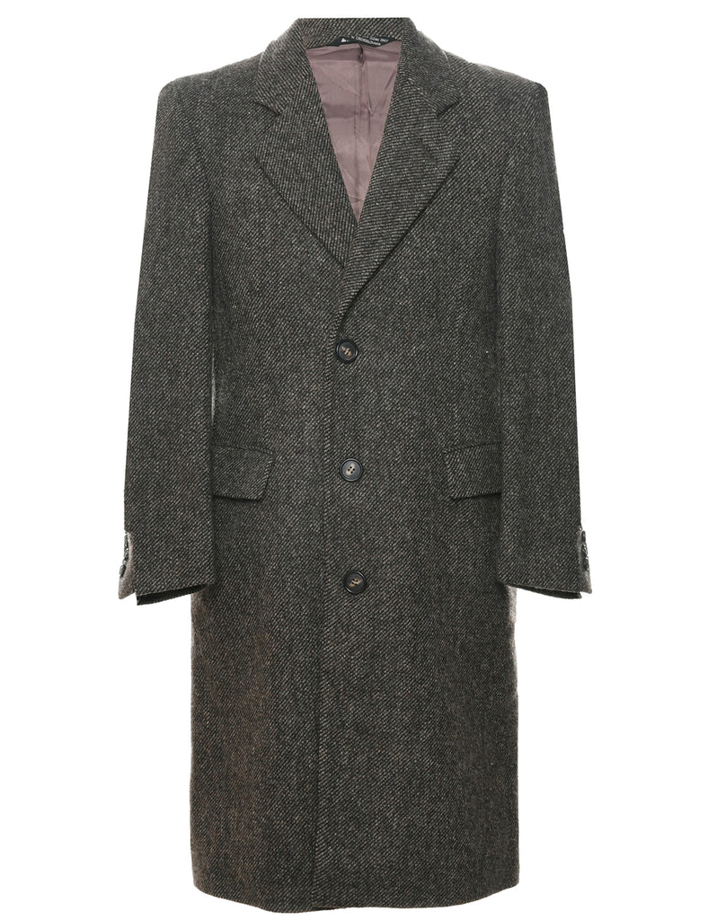 Dark Brown Wool Coat - M