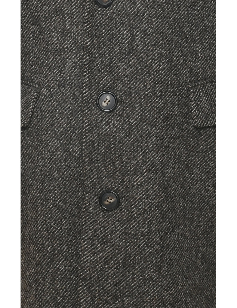 Dark Brown Wool Coat - M