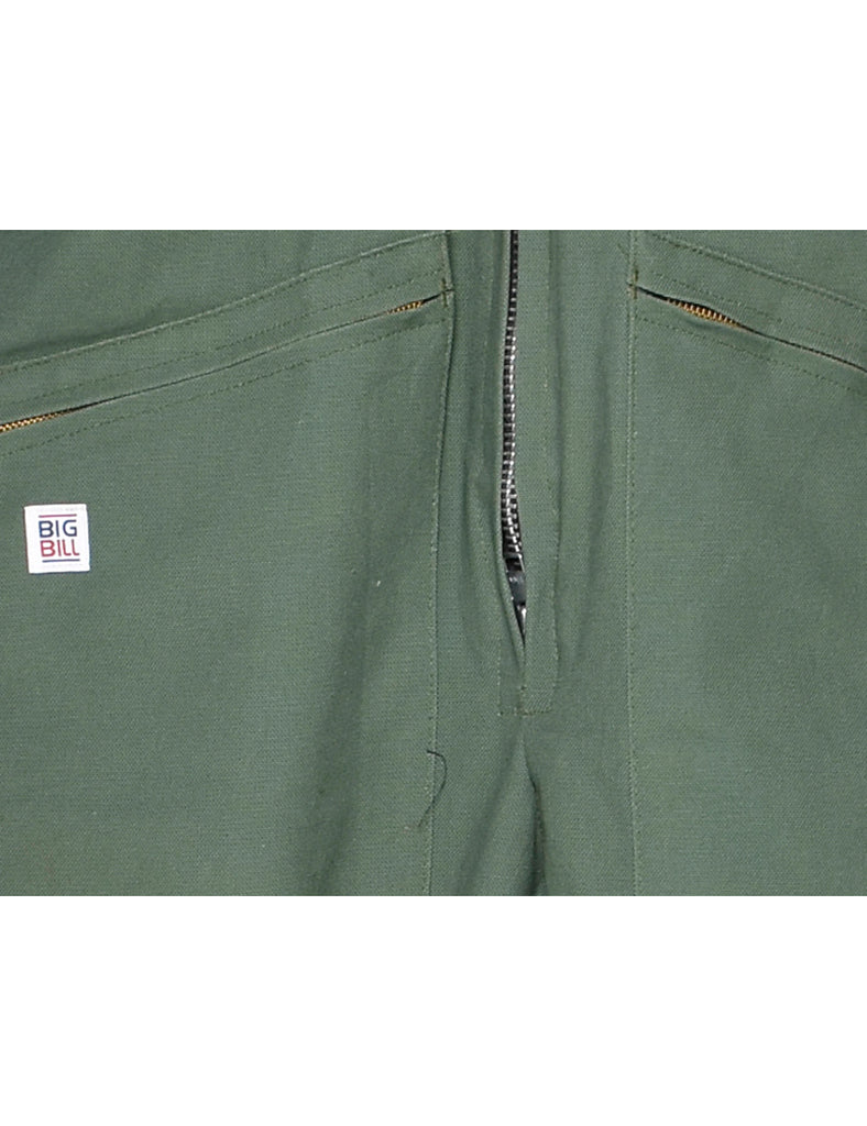 Dark Green Hooded Ski Suit - L