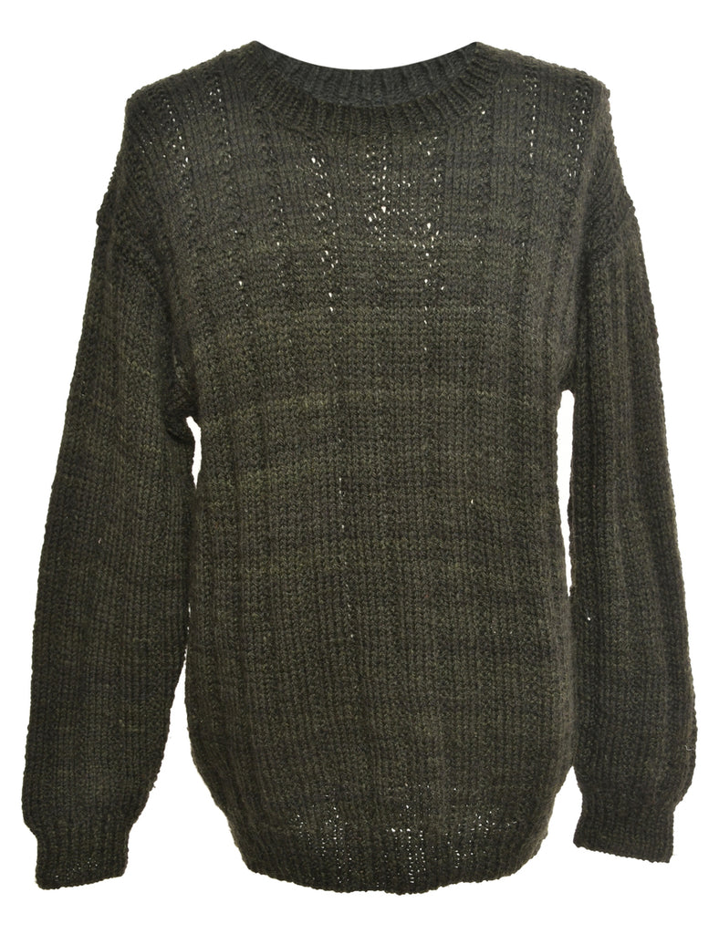 Dark Green Long Sleeved Jumper - M