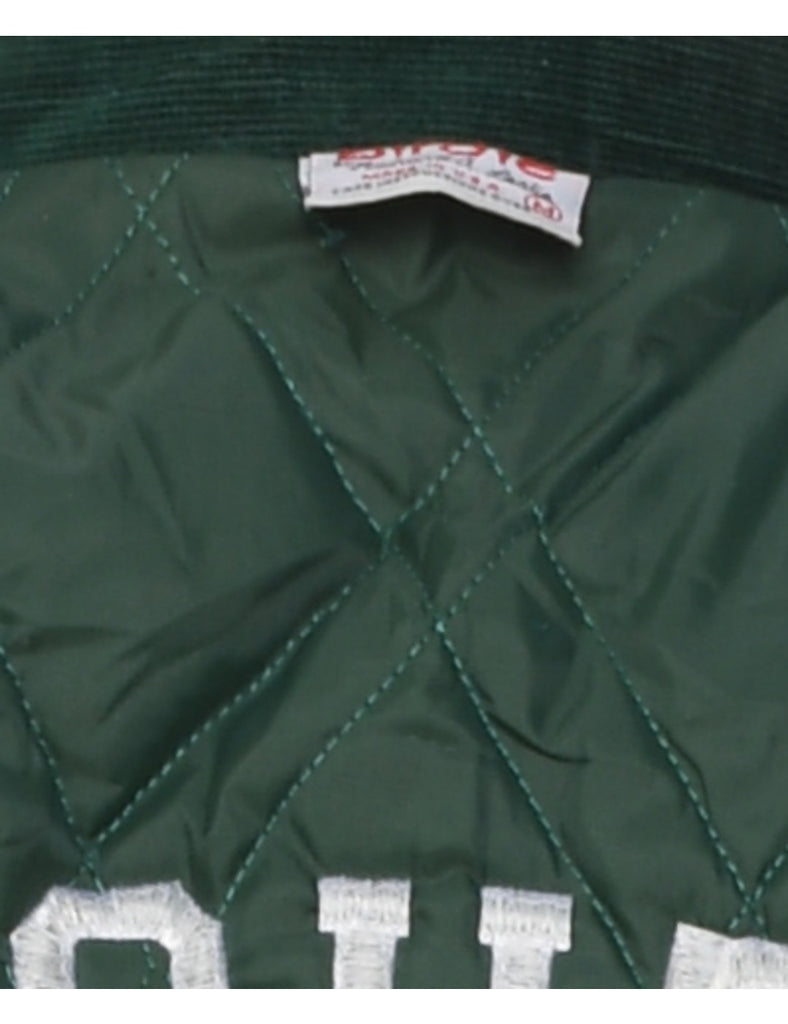 Dark Green Nashoba Football Corduroy Varsity Jacket - M