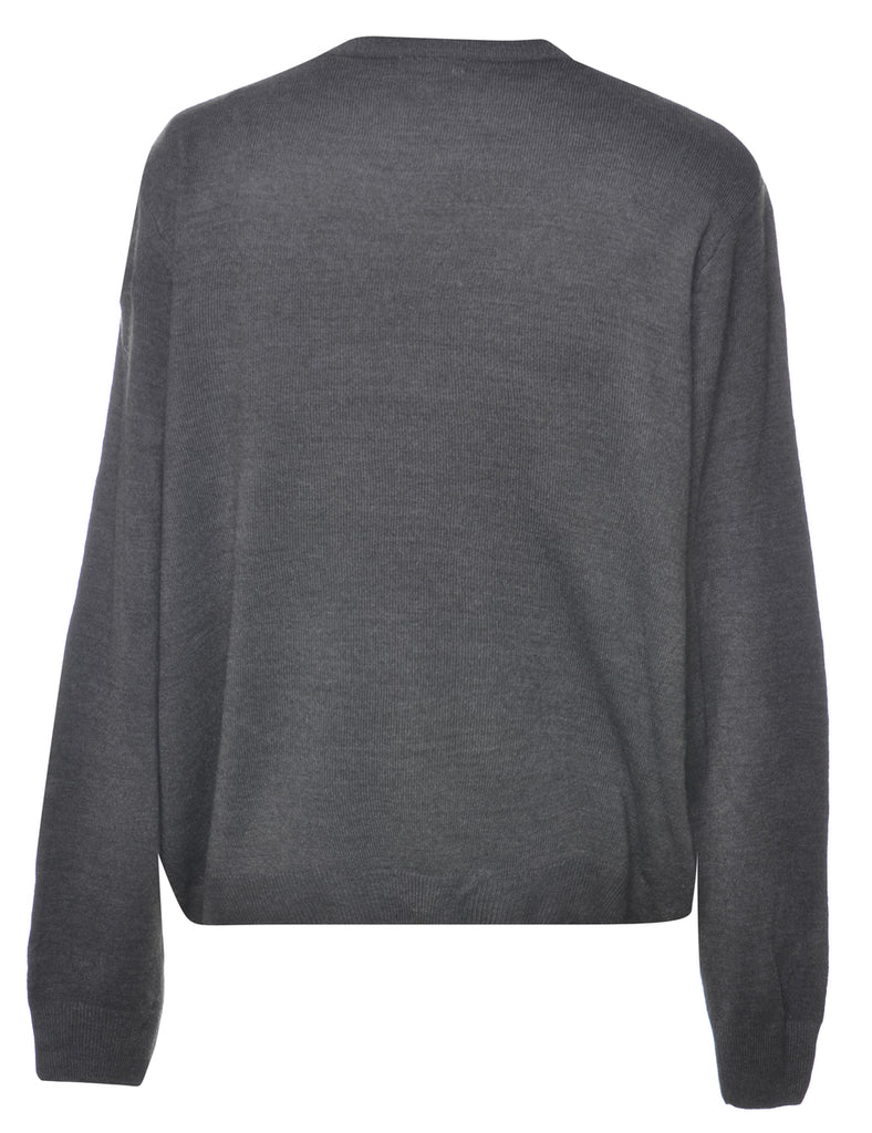 Dark Grey Argyle Dockers Jumper - XL