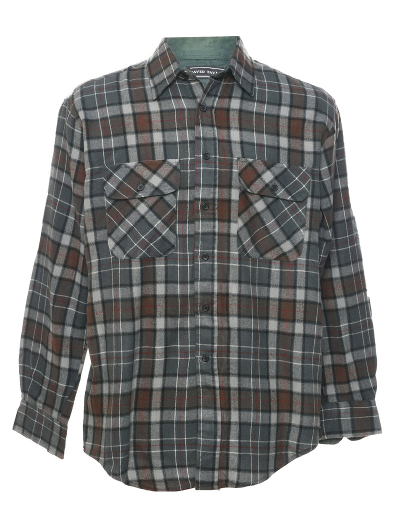 Dark Grey Checked Shirt - M