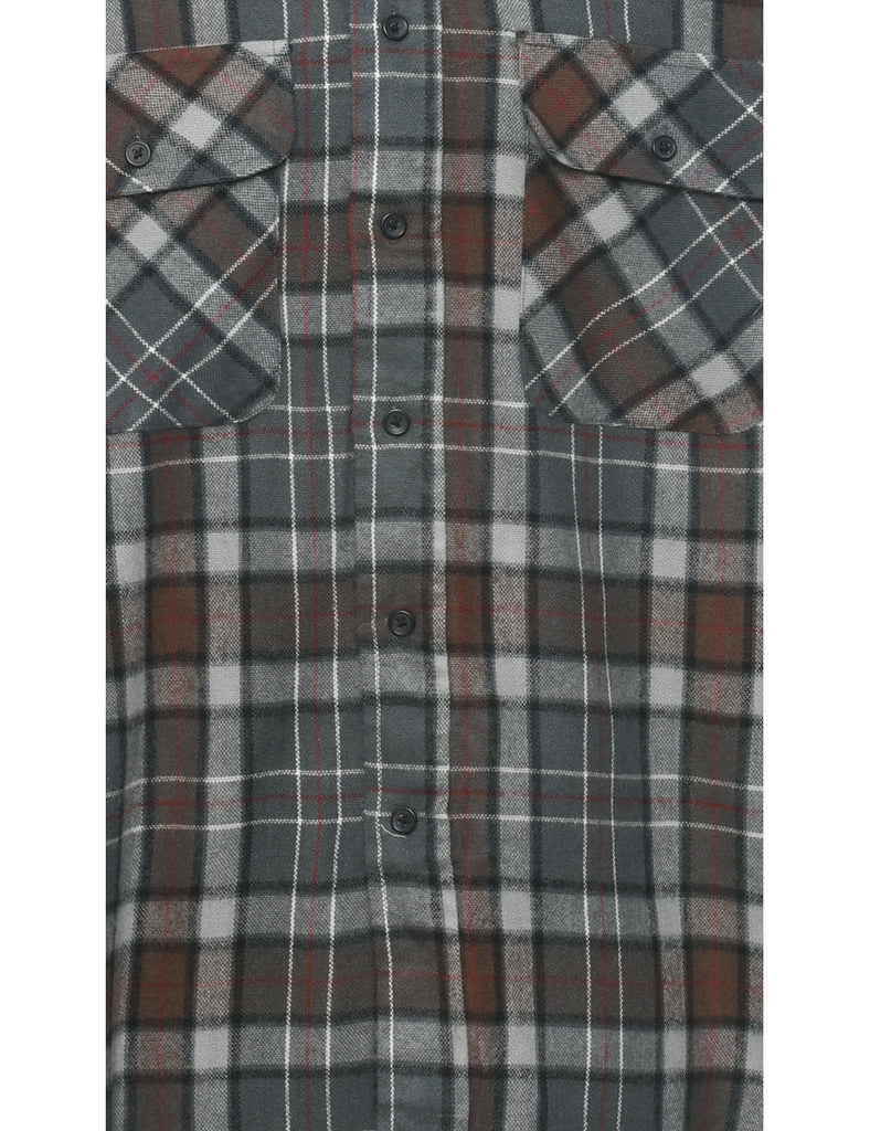 Dark Grey Checked Shirt - M