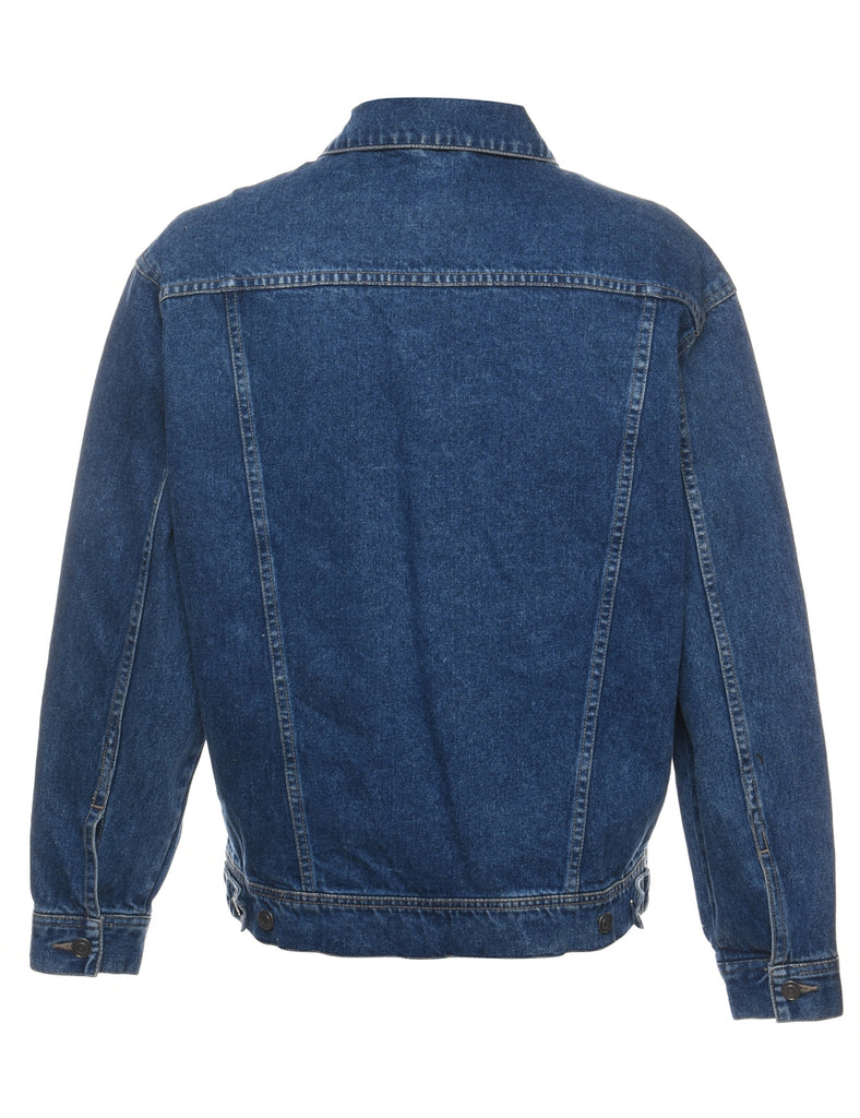 Dark Wash Embroidered Denim Jacket - S