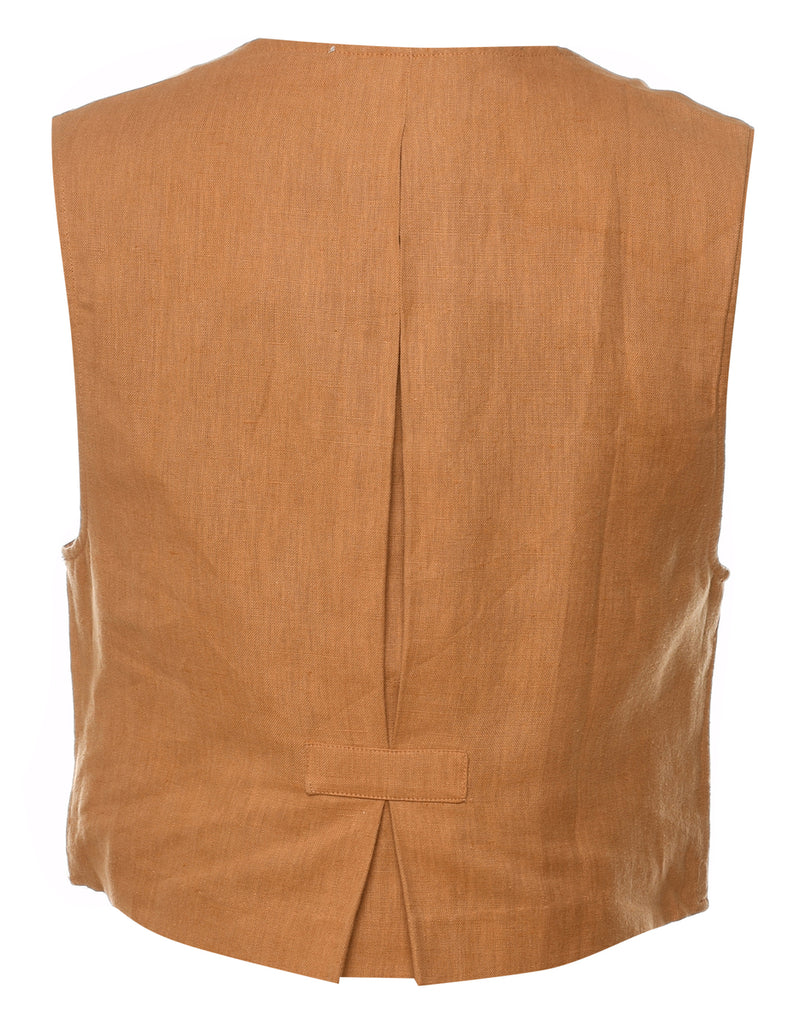 Double-Breasted Classic Brown Waistcoat - S