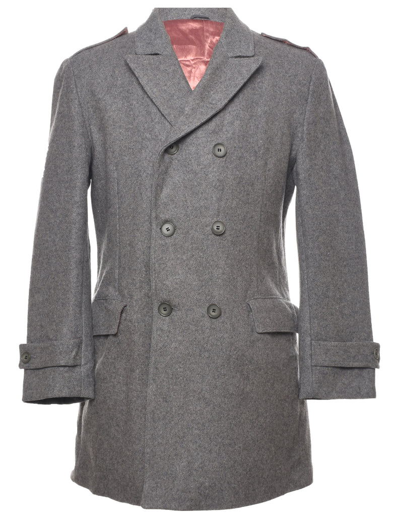 Double Breasted Wool Coat - M