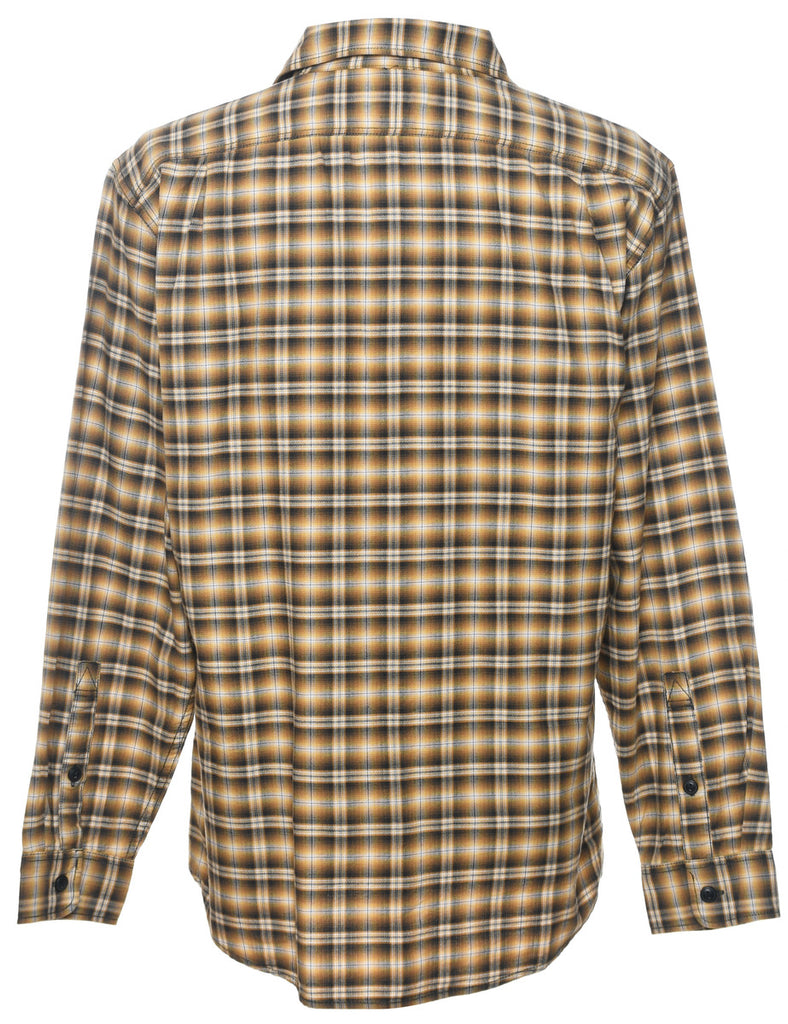Eddie Bauer Checked Yellow & Black Flannel Shirt - M