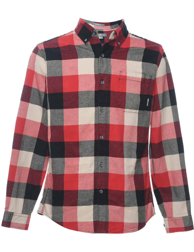 Eddie Bauer Grey & Red Checked Shirt - S