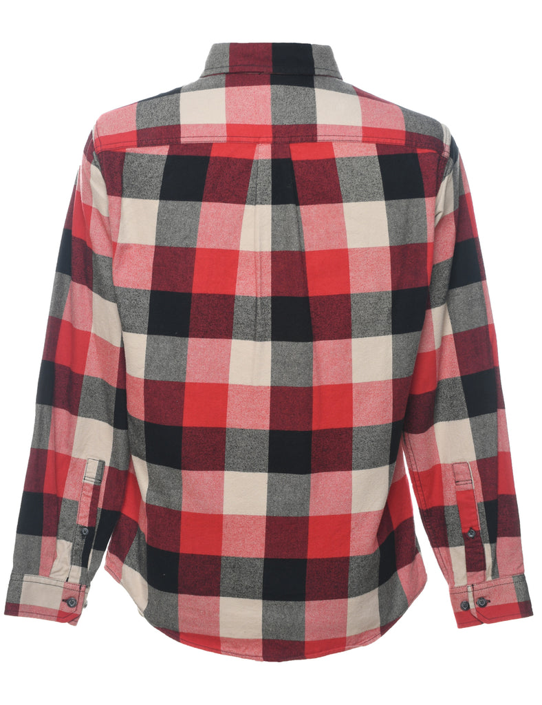 Eddie Bauer Grey & Red Checked Shirt - S