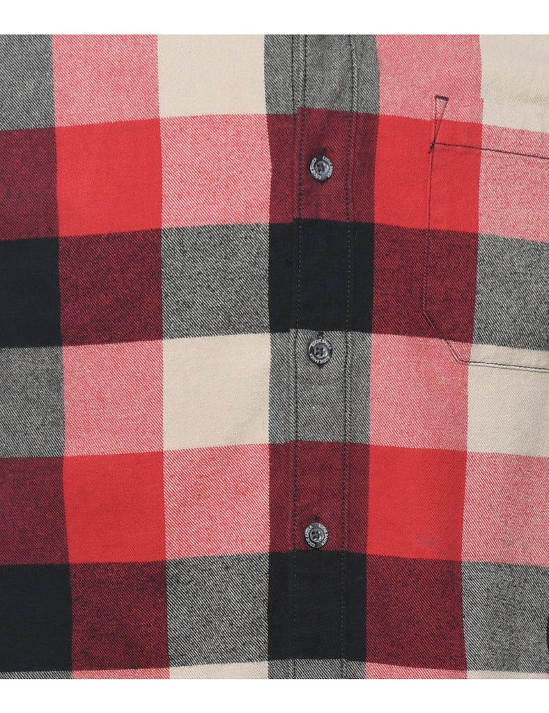 Eddie Bauer Grey & Red Checked Shirt - S