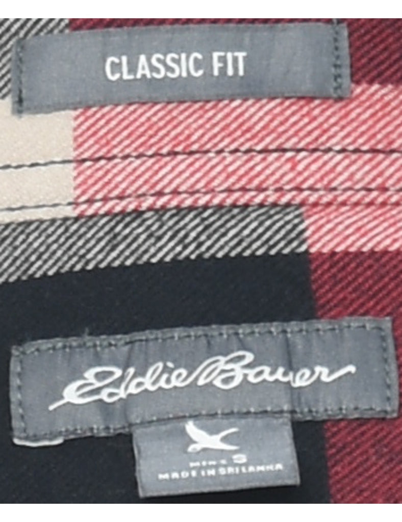 Eddie Bauer Grey & Red Checked Shirt - S