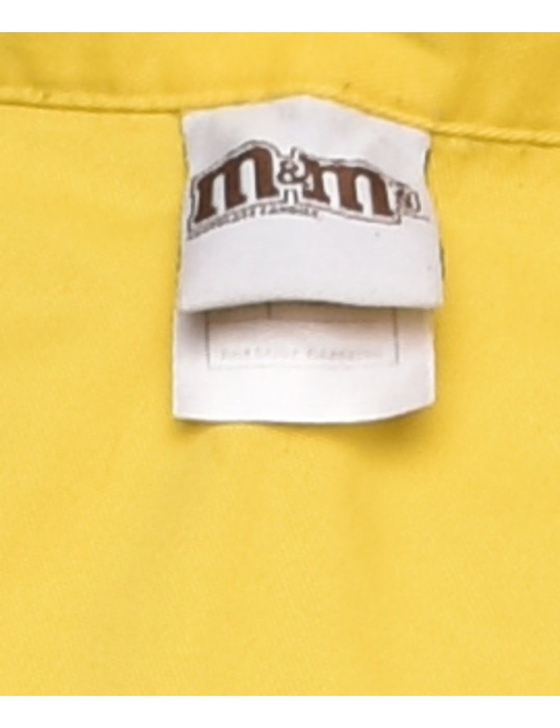 Embroidered Short Sleeved Yellow Shirt - XL