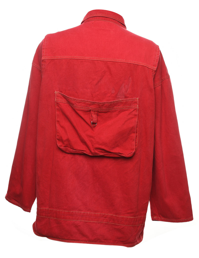 Exhaust Jeans 1990s Red Denim Utility Jacket - L