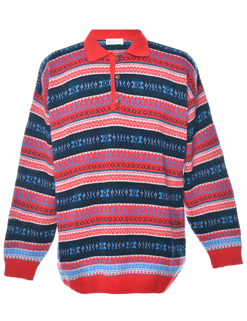 Fairisle Knit Jumper - L