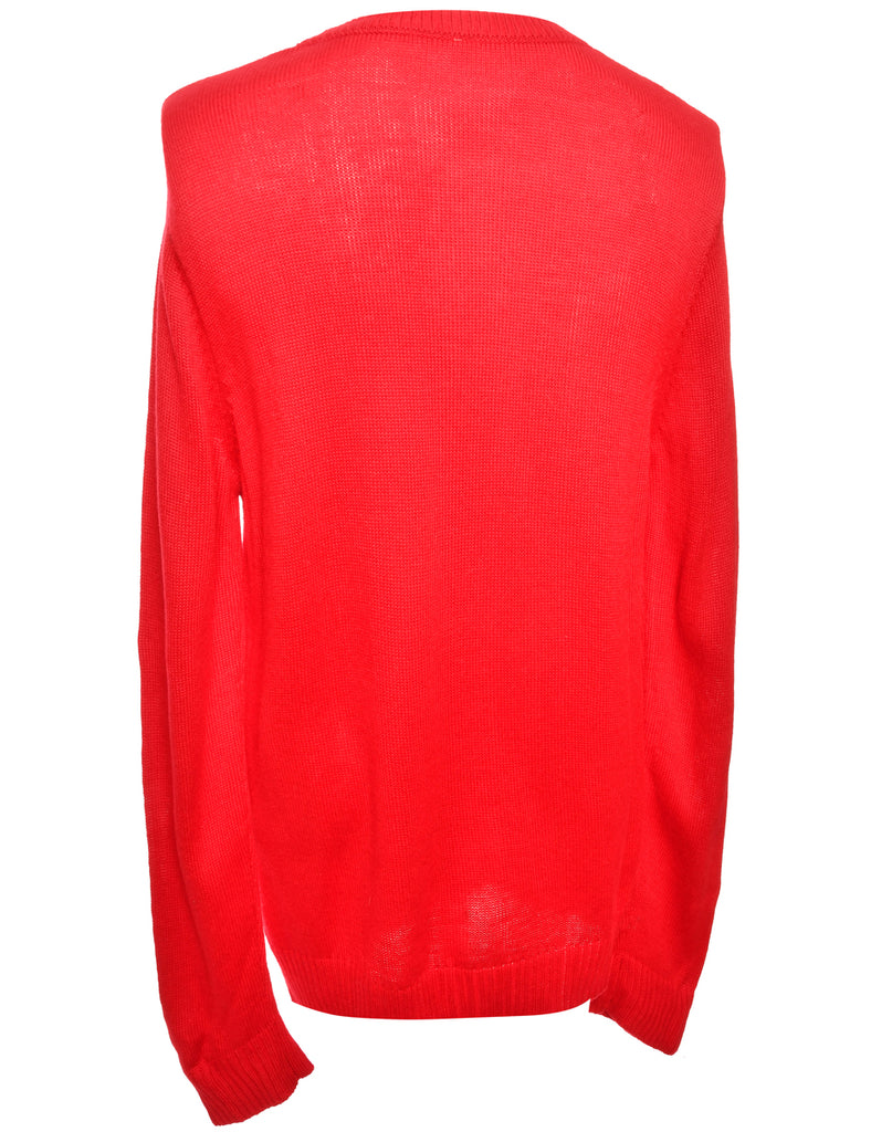 Fine Knit Red Jumper - XXL