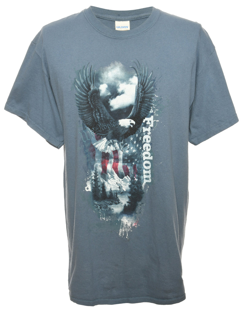 Freedom Eagle Print T-shirt - M