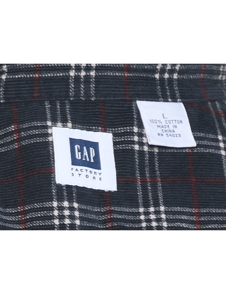 Gap Corduroy Checked Navy & White Shirt - L