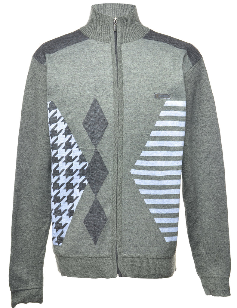 Geometric Pattern Cardigan - L