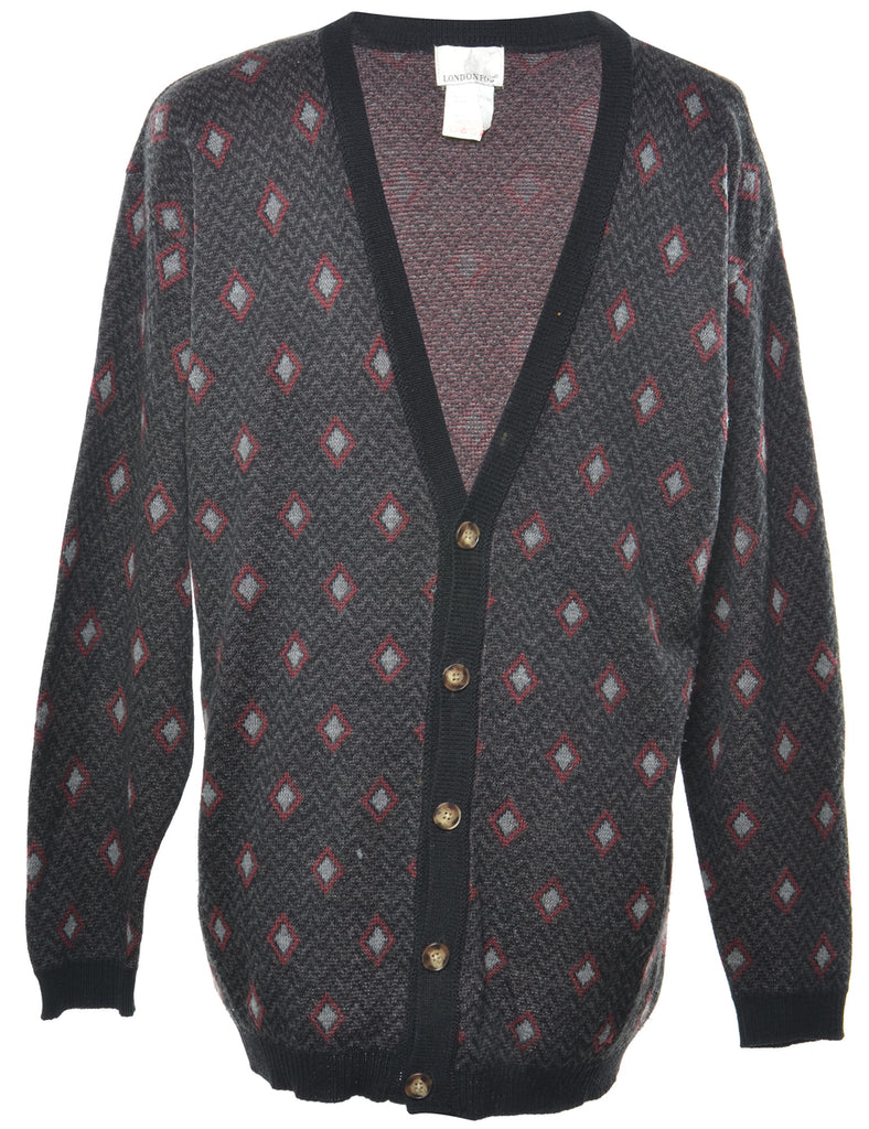 Geometric Pattern Cardigan - L