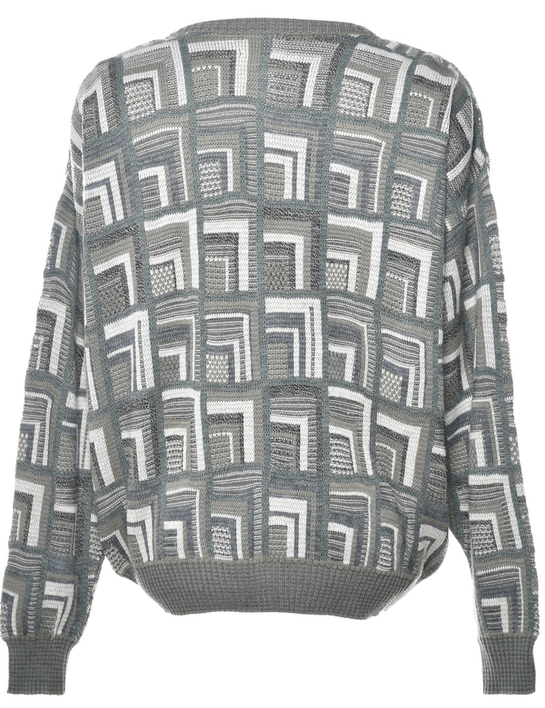 Geometric Pattern Cardigan - L