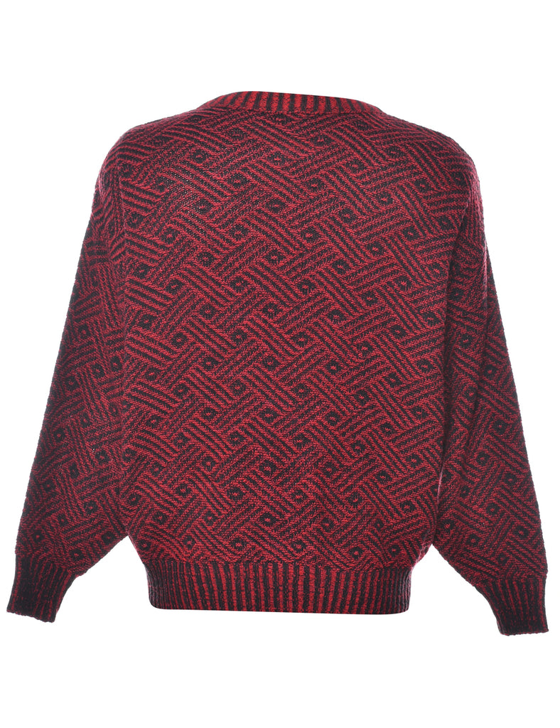 Geometric Pattern Cardigan - L