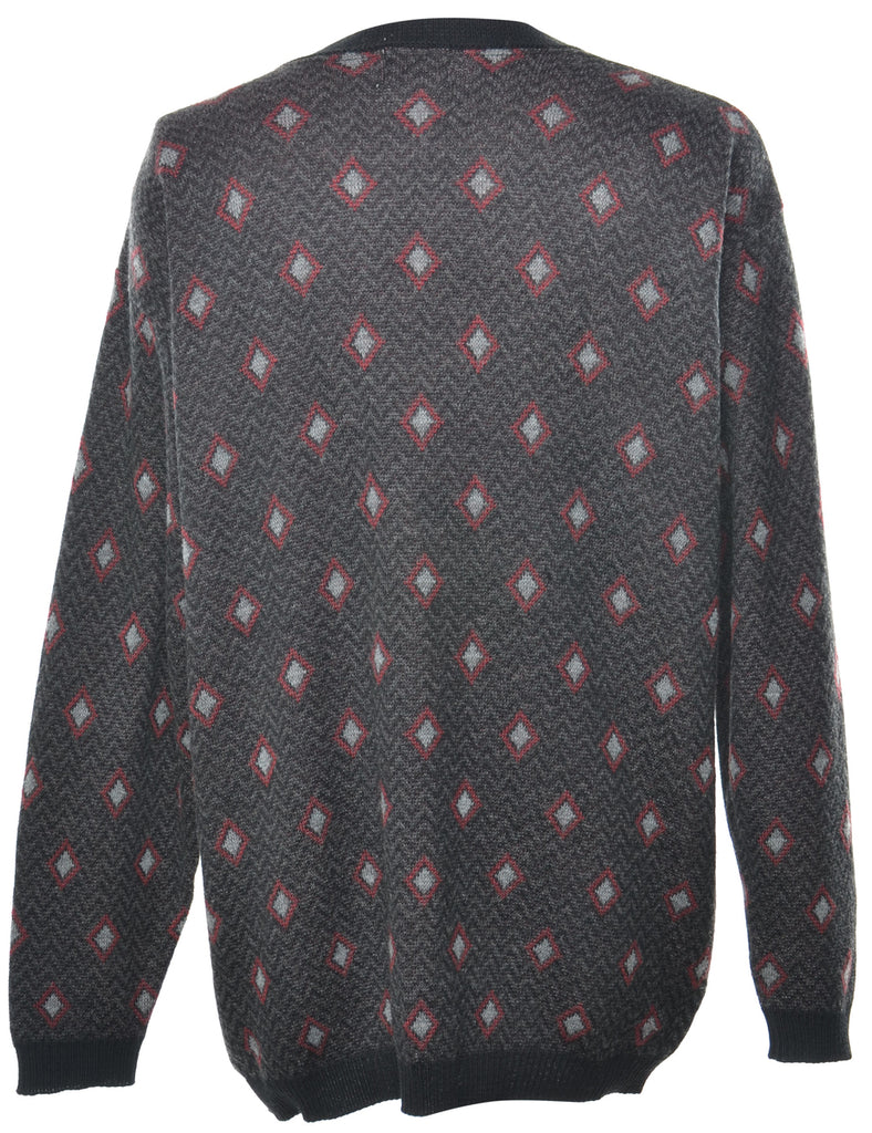Geometric Pattern Cardigan - L