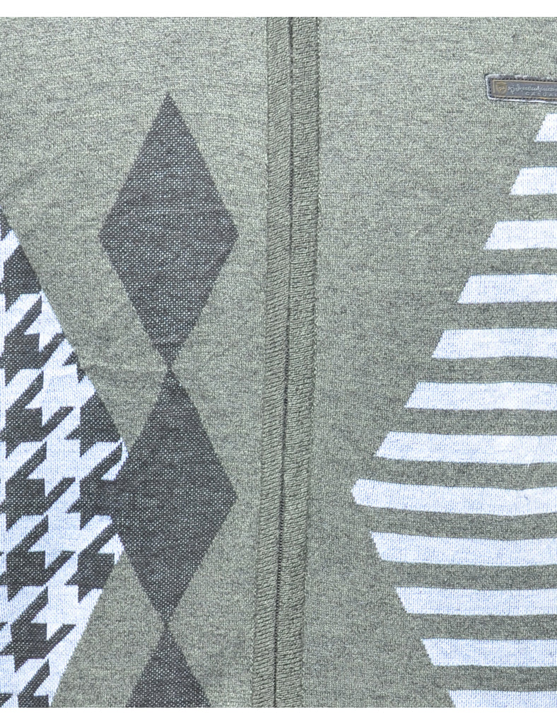 Geometric Pattern Cardigan - L