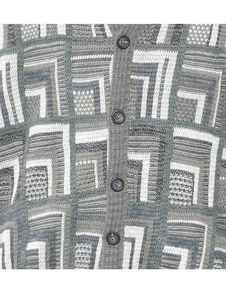 Geometric Pattern Cardigan - L
