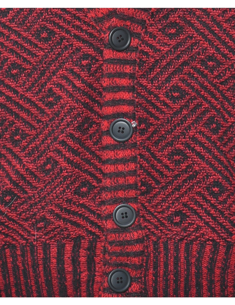 Geometric Pattern Cardigan - L