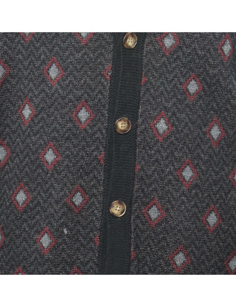Geometric Pattern Cardigan - L
