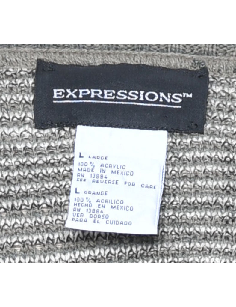 Geometric Pattern Cardigan - L