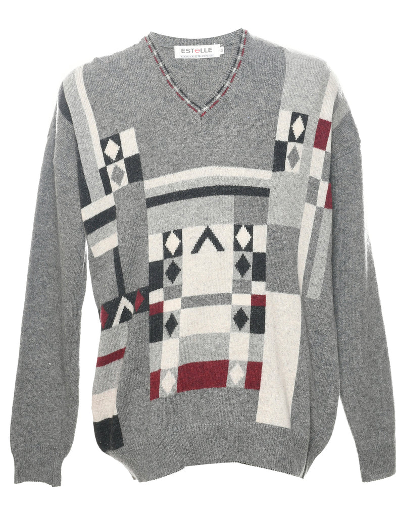 Geometric Pattern Jumper - L