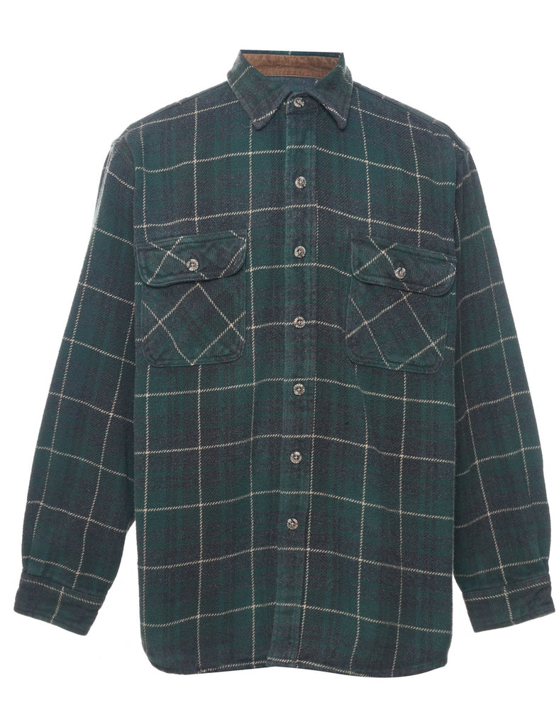 Green & Grey Classic Checked Shirt - M