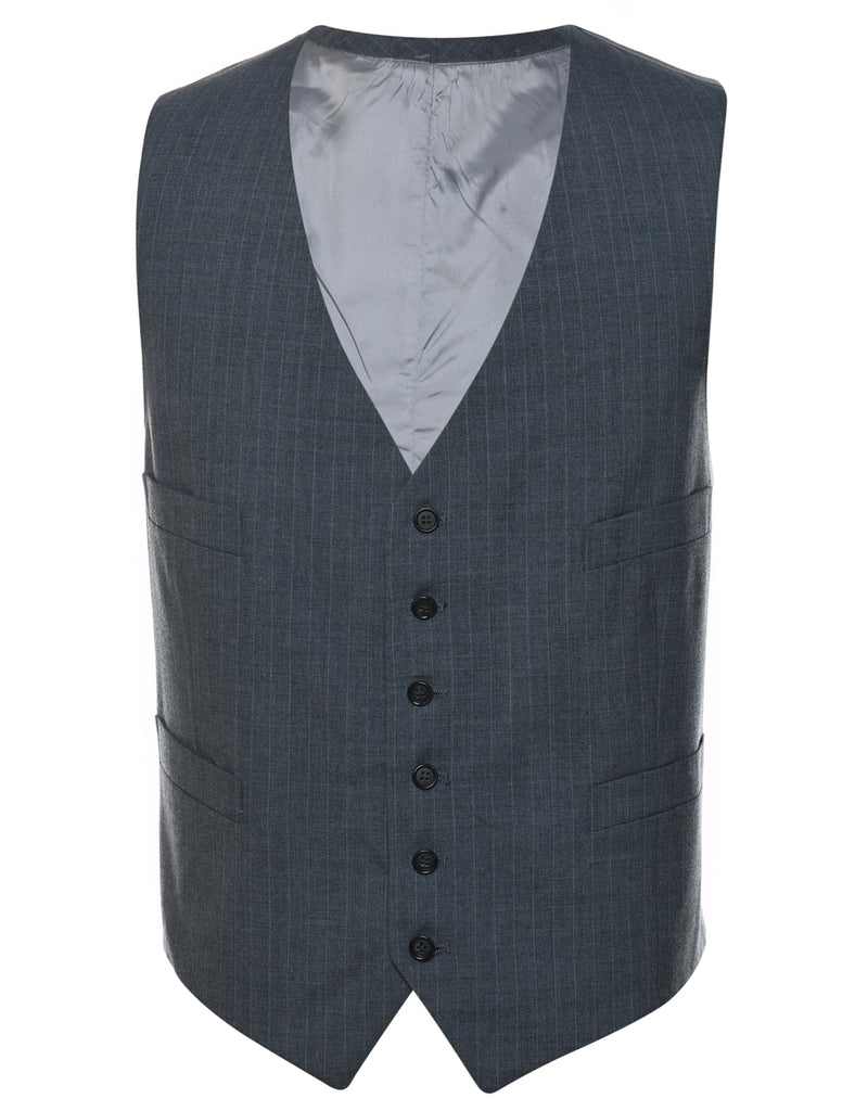 Grey Classic Checked Waistcoat - L