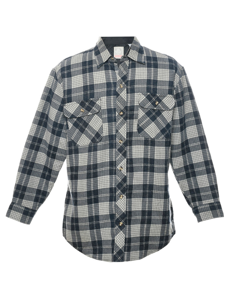 Grey Plaid Shirt - M