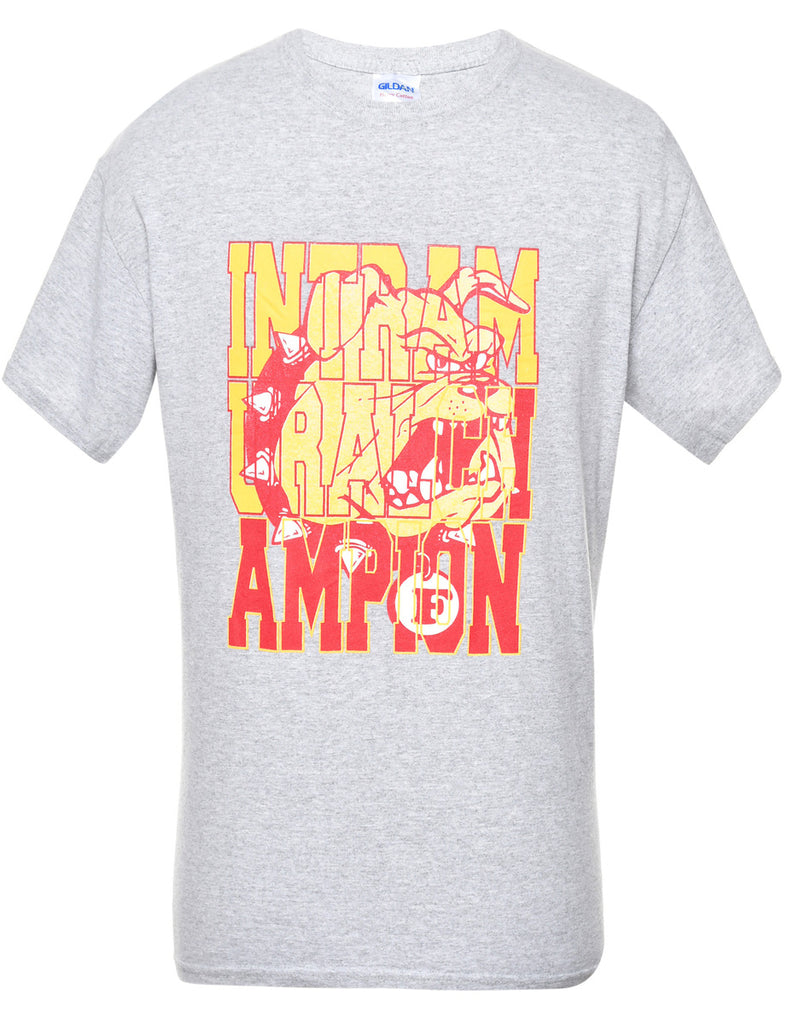 Grey Printed T-shirt - M