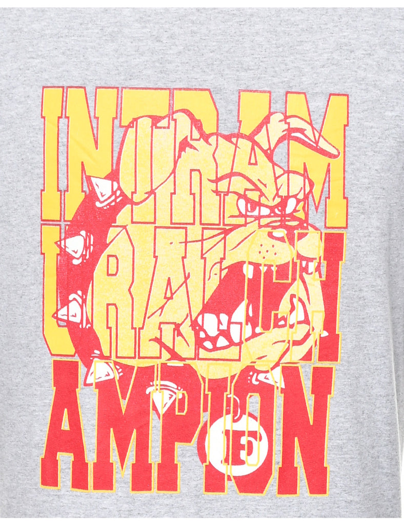 Grey Printed T-shirt - M