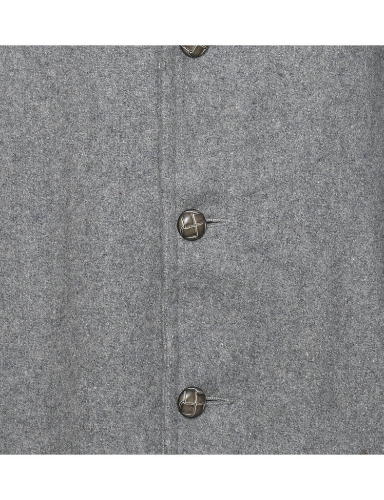 Grey Wool Coat - L