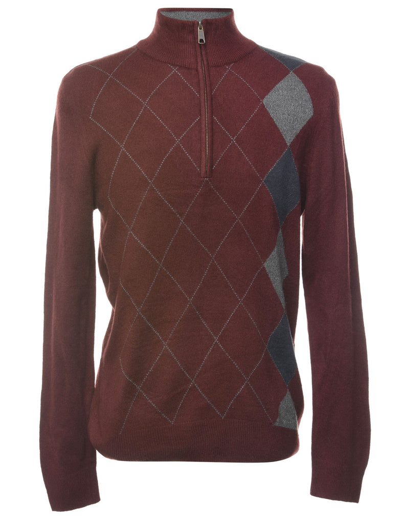 Haggar Argyle Knit Jumper - M
