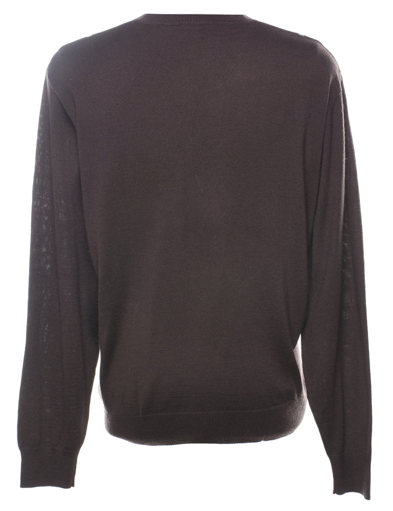 Harlequin Pattern Fine Knit Jumper - XL